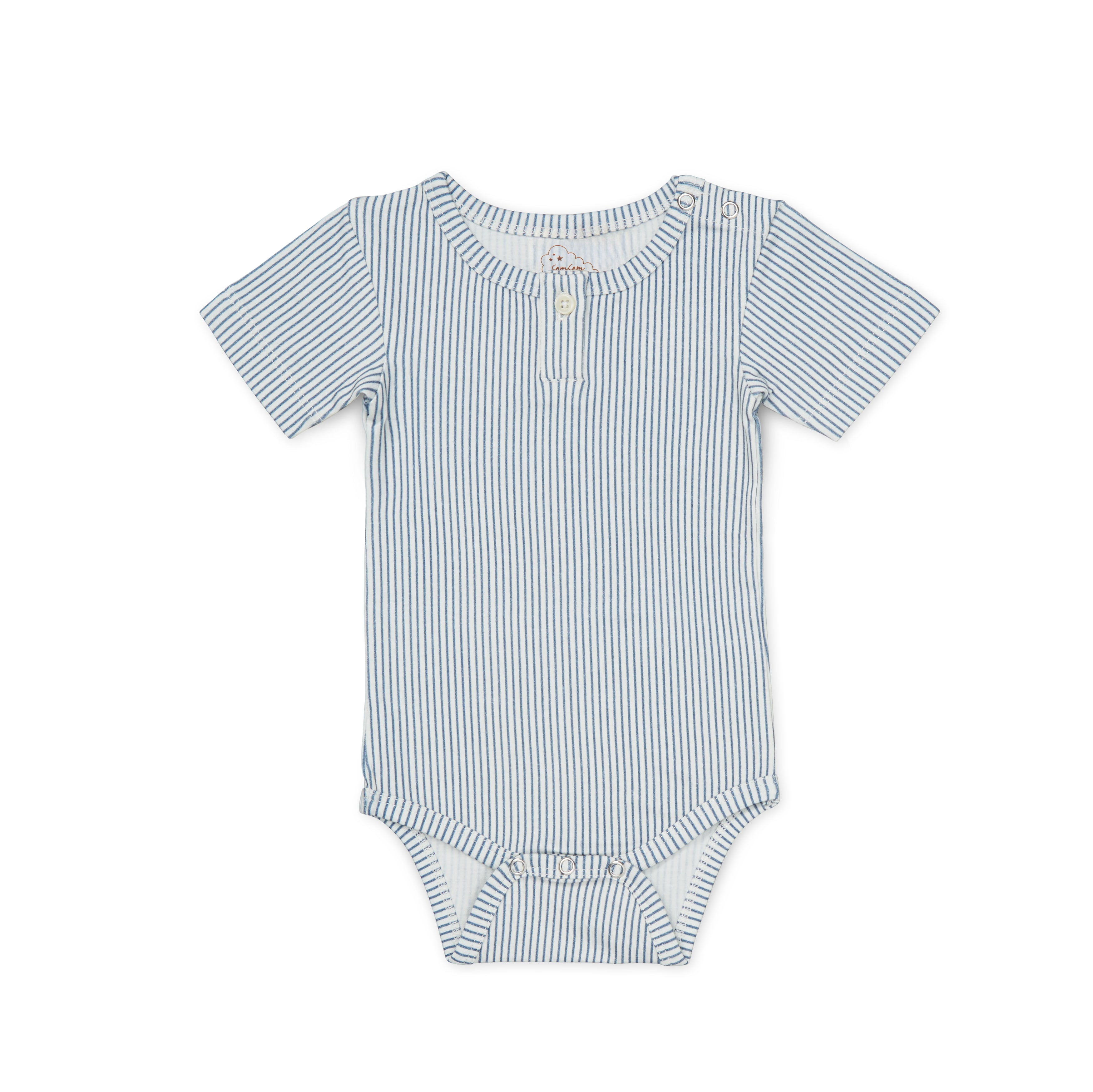 Kurzärmeliger Body Elliot - GOTS - Classic Stripes Blue