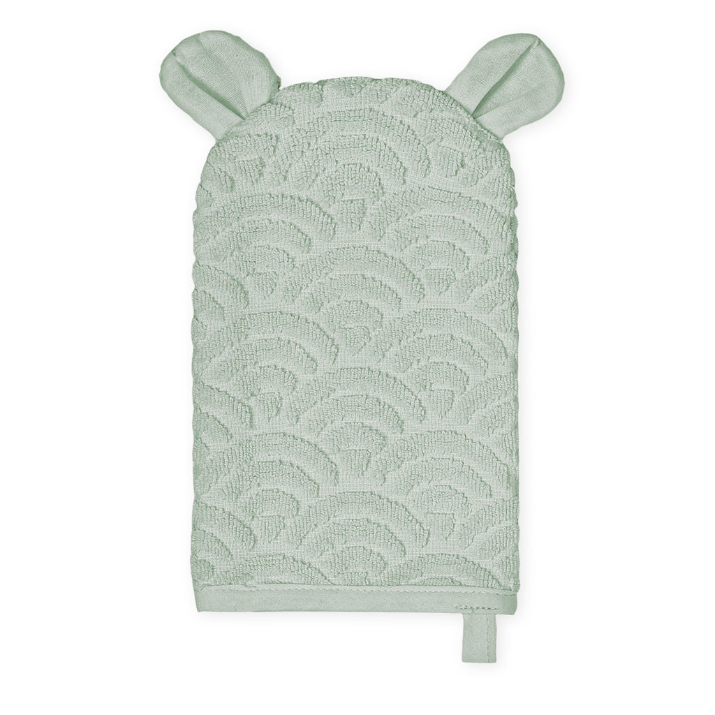 Wash Glove w/ ears - GOTS Dusty Green