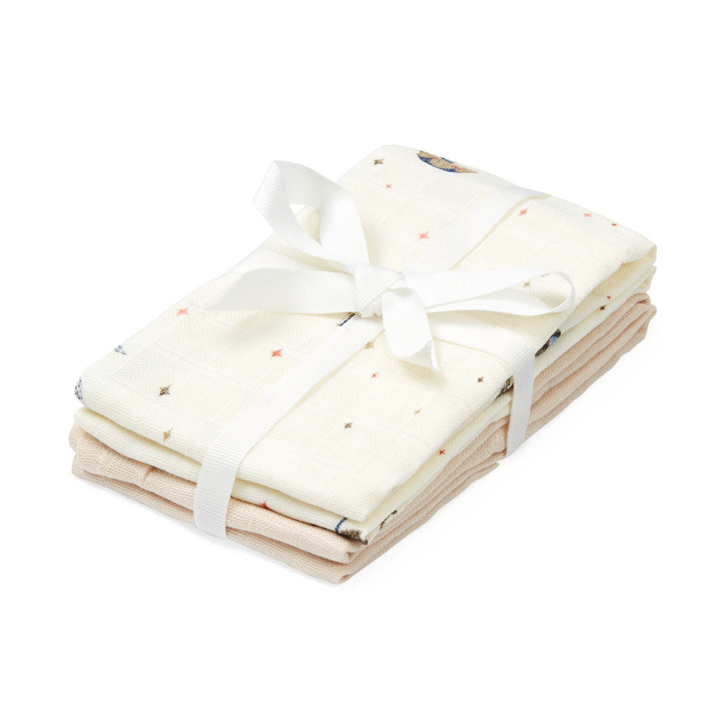 Gilden Tree Waschlappen-Set – 4 Stück, 100 % Baumwolle, Waffelmuster, Seafoam-Farbe, Ca. 33 X 33 Cm
