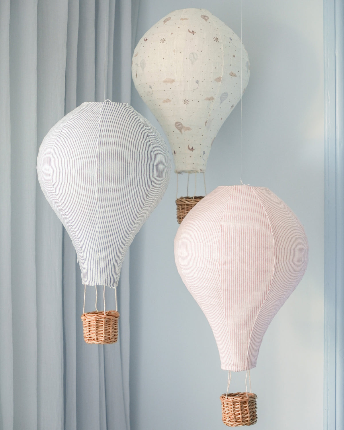 Lampenschirm, Heißluftballon - Classic Stripes Blue