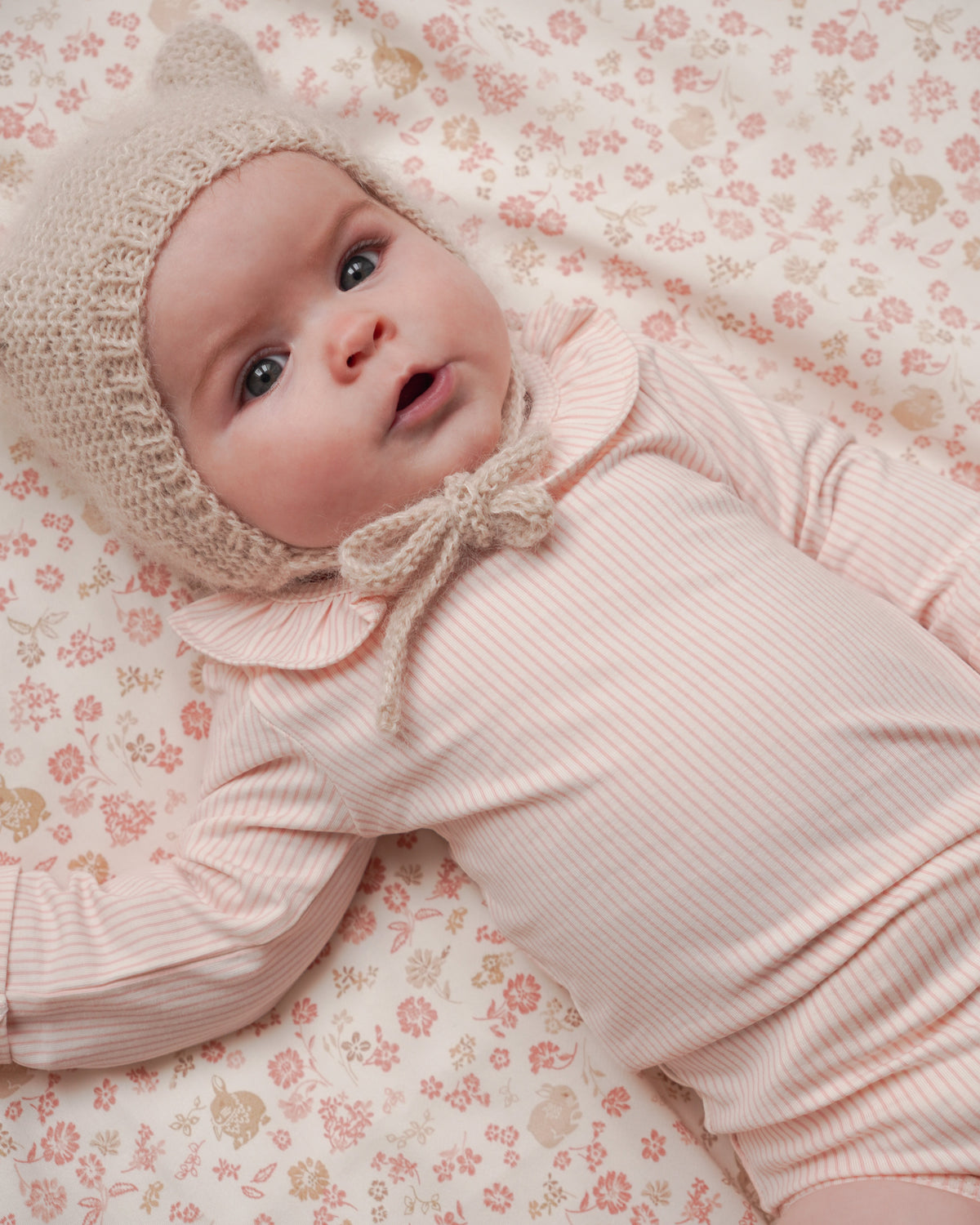Langärmeliger Body Holly, 56 cm - GOTS - Classic Stripes Rose