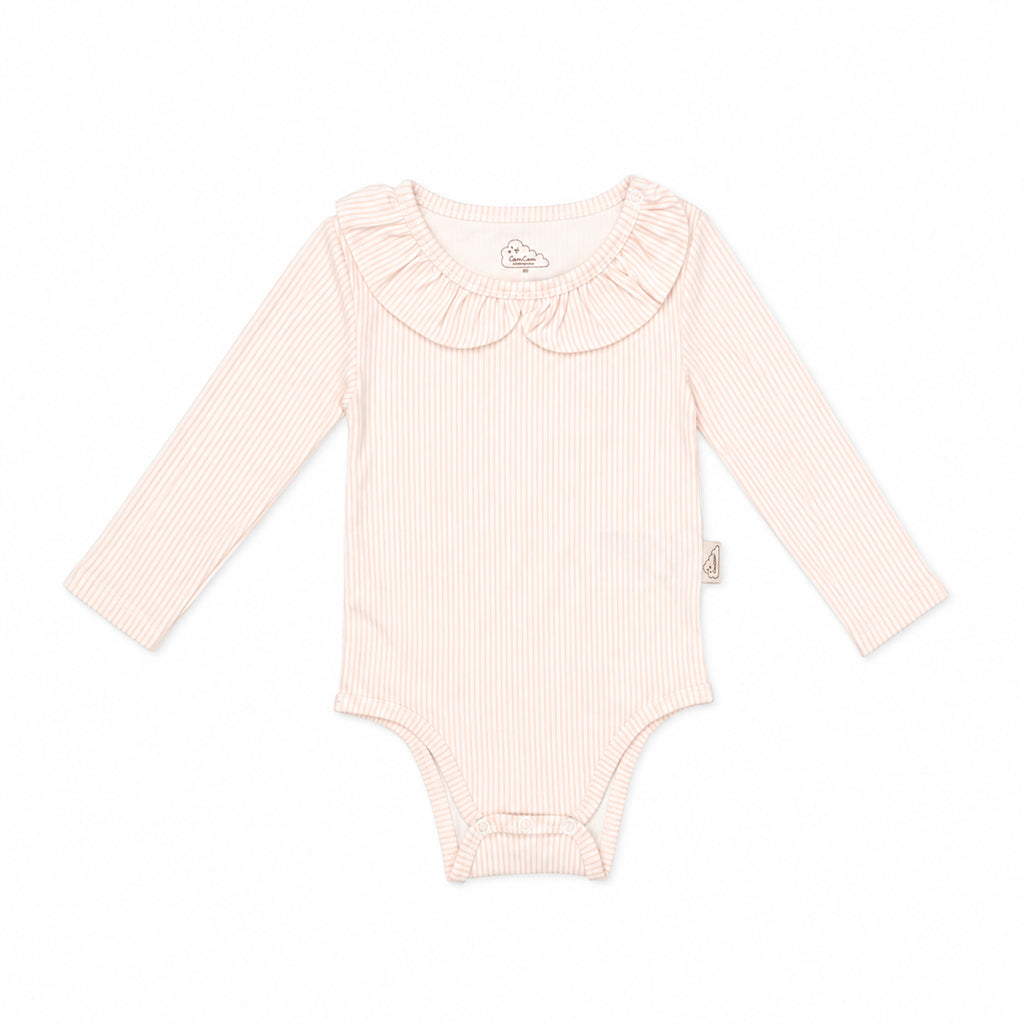 Langärmeliger Body Holly, 56 cm - GOTS - Classic Stripes Rose