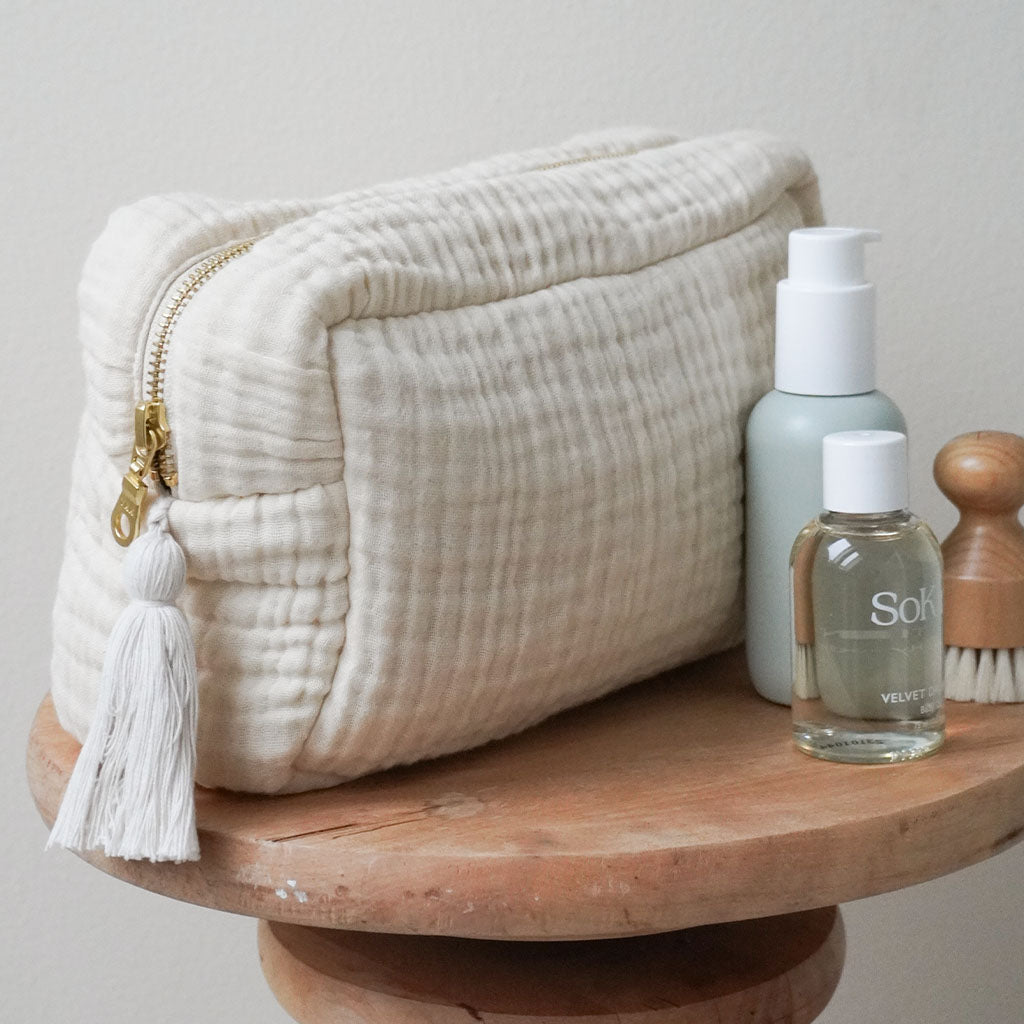 Mulltuch Toilettentasche - OCS - Antique White