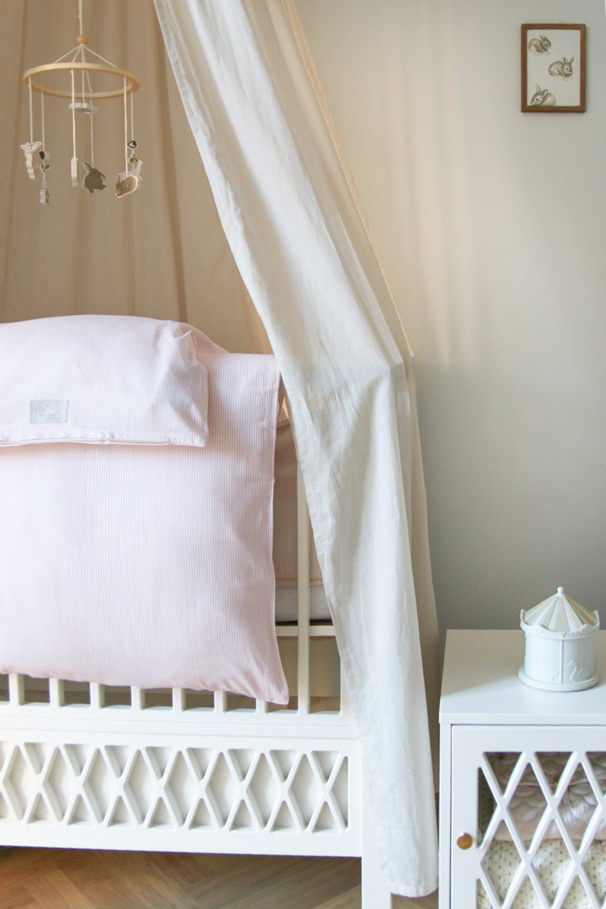 Babybettwäsche, 70x100cm - GOTS - Classic Stripes Rose