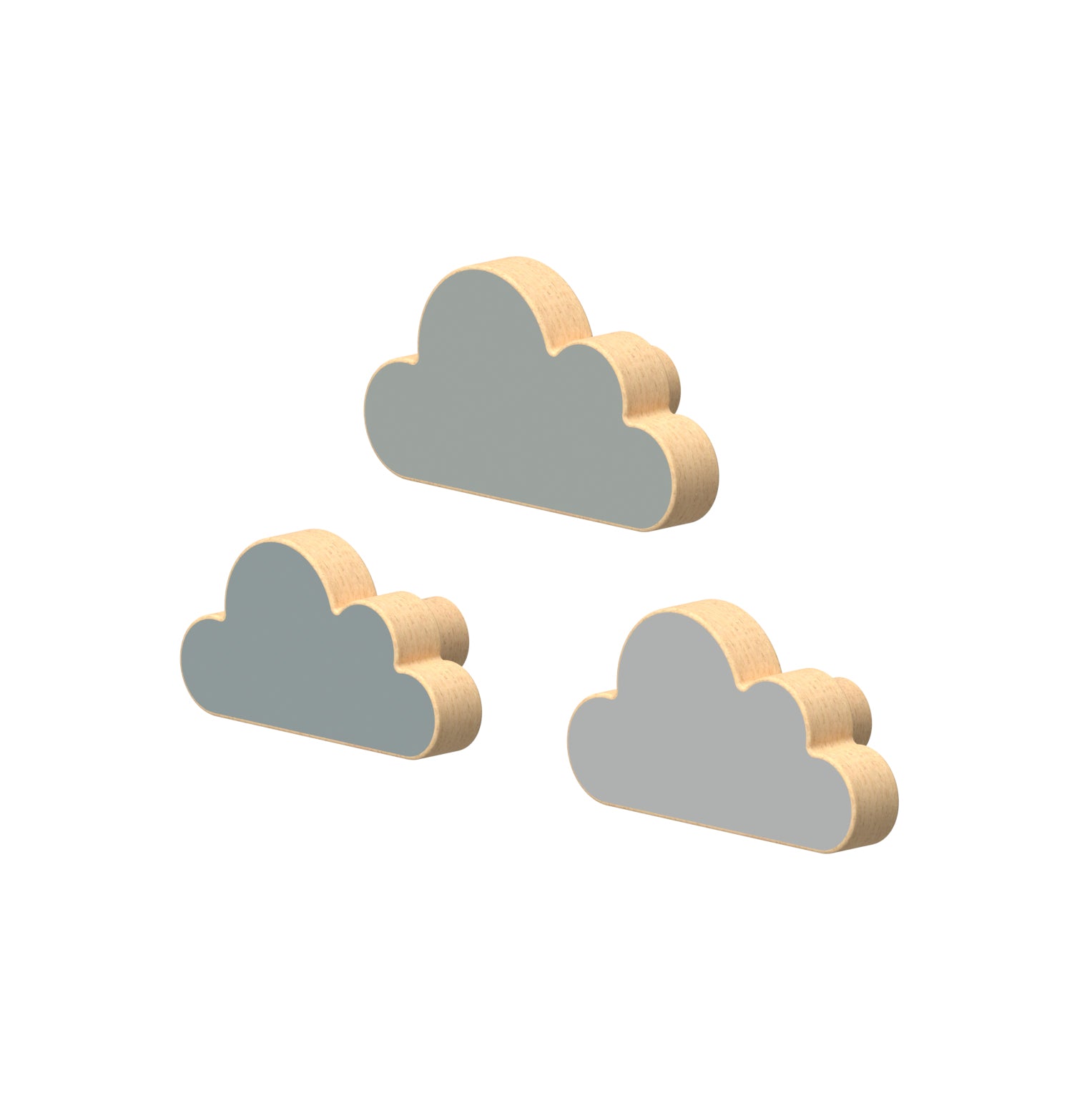 Holzhaken, Wolke, 3er-Set