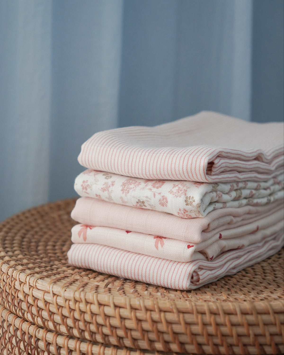 Mulltuch, 2 pack- GOTS - Classic Stripes Rose