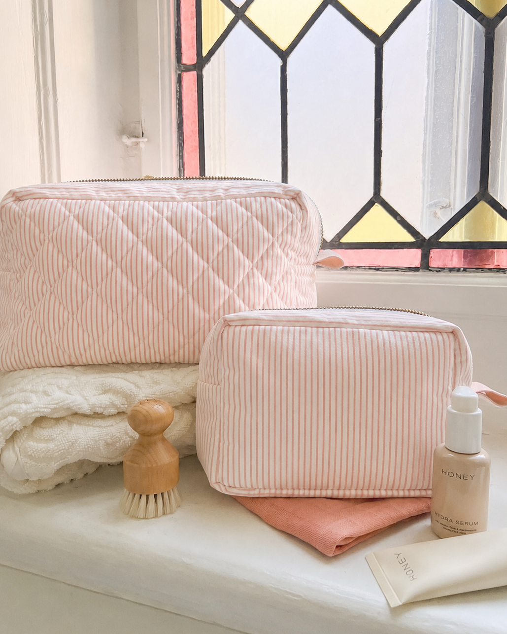 Kosmetiktasche - OCS - Classic Stripes Rose